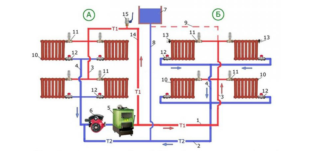 Двухтрубная Система Отопления Схема Фото