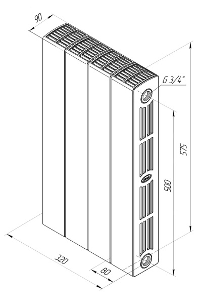 Радиатор биметаллический SUPReMO 500 (rs50004)